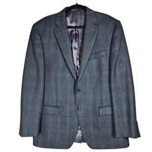 LRL Ralph Lauren Blazer Mens 42R Gray Plaid Wool Sport Coat Jacket Business